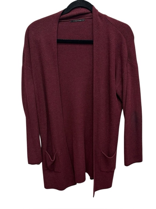 T Tahari Sweaters - T Tahari women’s long line cardigan sweater open front wine red medium casual